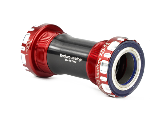 BKC-0550 - BSA Thread-In, Ceramic, XD15 Corsa, 45 degree Angular Contact, Bearing Bottom Bracket for BSA Threaded Framesets for Shimano 24mm Cranksets - RED