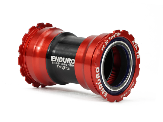 BKC-0650 - TorqTite, Ceramic, XD15 Corsa, 45 degree Angular Contact, Bearing Bottom Bracket for PF30 Framesets to 30mm Cranksets (under 90mm spindle length) - Red