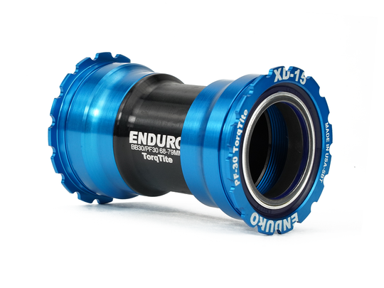 BKC-0652 - TorqTite, Ceramic, XD15 Corsa, 45 degree Angular Contact, Bearing Bottom Bracket for PF30 Framesets to 30mm Cranksets (under 90mm spindle length) Blue