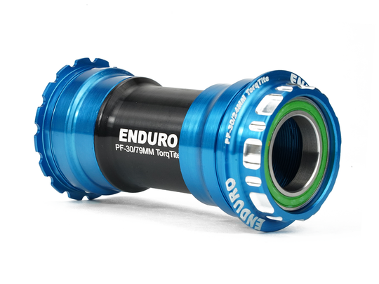 BKS-0114 - TorqTite, 440C Stainless, Angular Contact, Bearing Bottom Bracket for BBRight Framesets and Shimano 24mm Cranksets - Blue