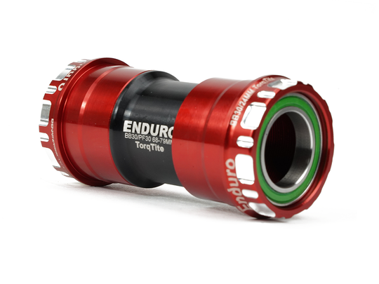 BKS-0150 - TorqTite, 440C Stainless, Angular Contact, Bearing Bottom Bracket for BB30 Framesets and Shimano 24mm Cranksets - Red