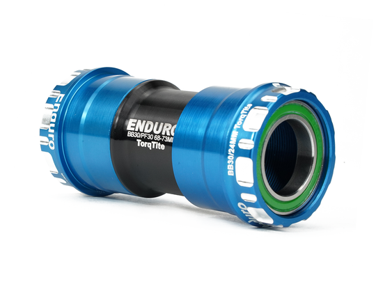 BKS-0152 - TorqTite, 440C Stainless, Angular Contact, Bearing Bottom Bracket for BB30 Framesets and Shimano 24mm Cranksets - Blue