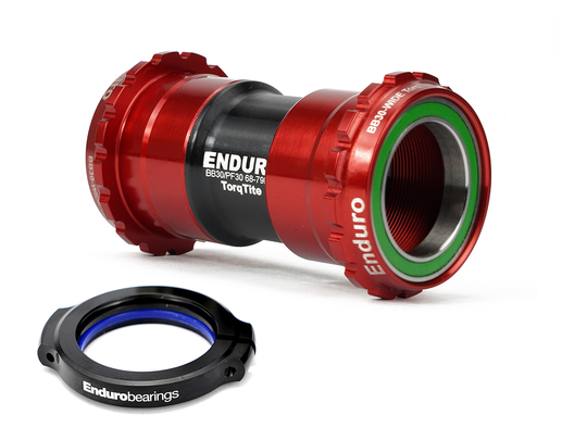 BKC-0848 - TorqTite, Ceramic-Hybrid, XD15, Angular Contact, Bearing Bottom Bracket for PF30 Framesets and 30mm Cranksets (104mm or longer) - Red