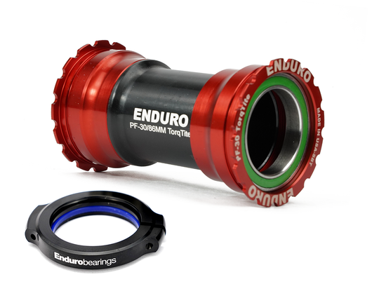 BKC-0890 - TorqTite, Ceramic-Hybrid, XD15, Angular Contact, Bearing Bottom Bracket for BB386 framesets and wide 30mm (BB386) cranksets - Red