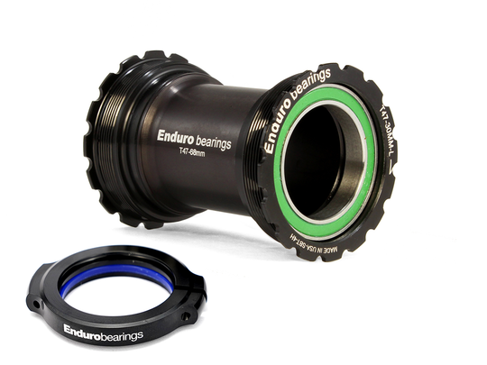 BKS-0201 - T47-Internal, Threaded, 440C Stainless, Angular Contact Bearing Bottom Bracket for T47 Framesets and 30mm Cranksets (spindle length under 90mm)