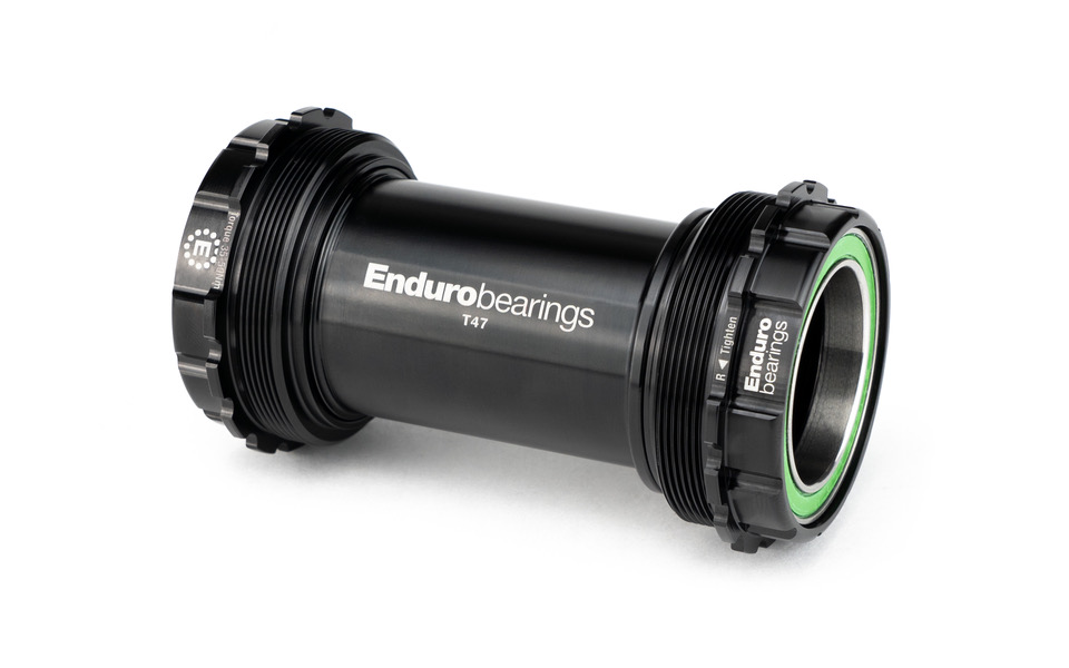 Enduro BKS-0211 - T47-External, Threaded, stainless steel, Angular Contact Bearing Bottom Bracket for T47 Framesets and 30mm Cranksets (spindle length 104mm or longer)