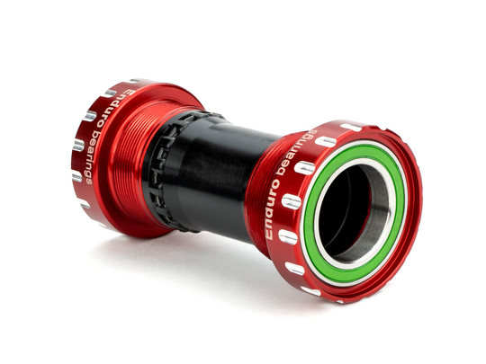 BKS-6036 - BSA Thread-In, Angular Contact, stainless steel Bottom Bracket for Shimano 24mm Cranksets - Red
