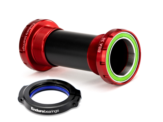 BKS-6052 - BSA Thread-In, Angular Contact, 440C Stainless Bottom Bracket for 30mm Cranksets (spindle length of 104mm or more) - Red