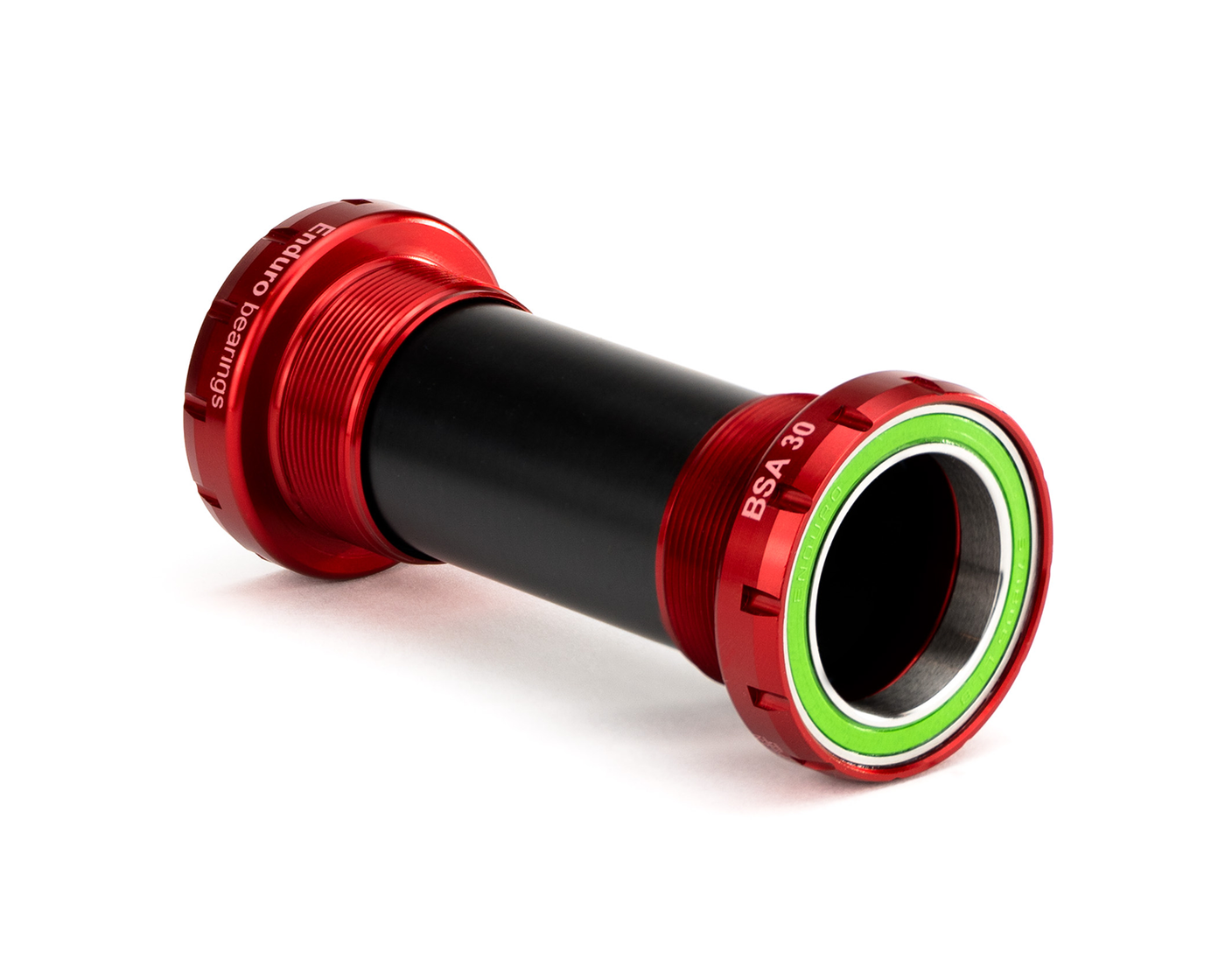 Enduro BKS-6052 - BSA Thread-In, Angular Contact, stainless steel Bottom Bracket for 30mm Cranksets (spindle length of 104mm or more) - Red