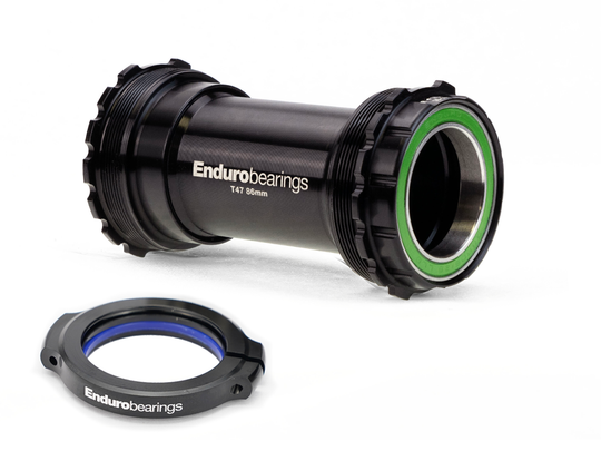 BKS-0213 - T47-Asymmetrical, Threaded, 440C Stainless, Angular Contact Bearing Bottom Bracket for T47 Framesets and 30mm Cranksets (spindle length 104mm or longer)