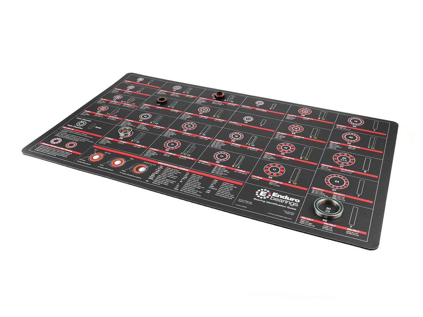 Enduro workbench bearing identification mat