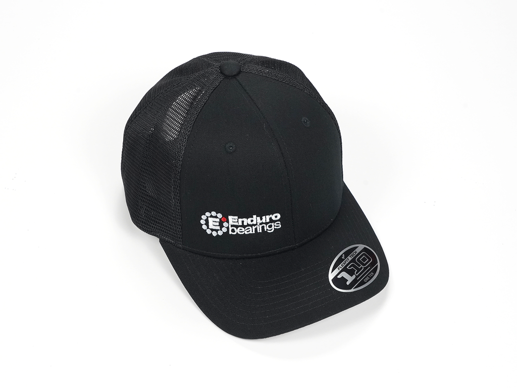 BCAP 0001 Embroidered Enduro Bearings Baseball Cap Flexfit 110 mesh back Black