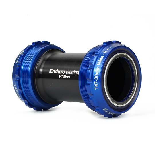 BKC-0732 - T47-External Threaded, Ceramic Hybrid, XD15 Corsa, 45 degree Angular Contact, Bearing Bottom Bracket for T47 Framesets and 30mm Cranksets (over 104 mm wide) - Blue