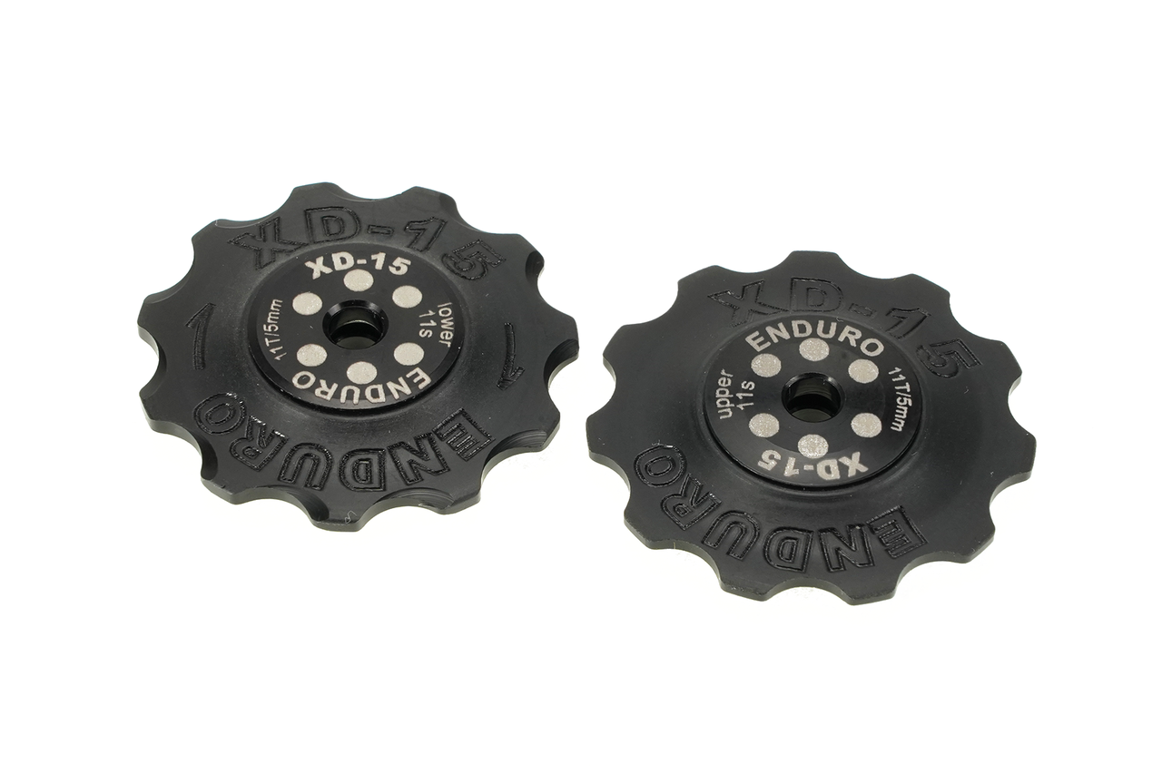 Enduro BKCJ-0301 - 11 tooth, XD-15 Ceramic Hybrid Bearing, Machined Delrin Derailleur Pulleys for 11 speed Shimano Derailleurs (5mm bolt hole)