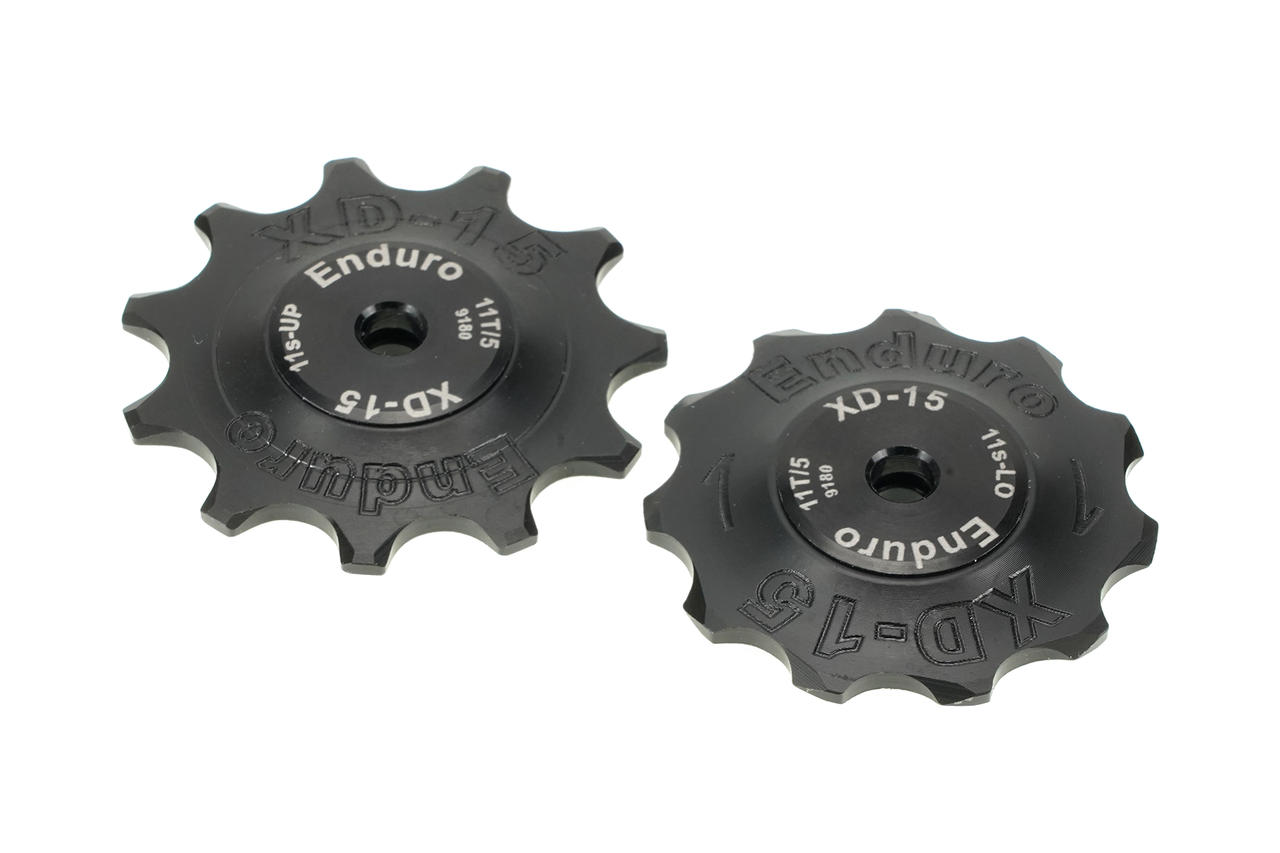 Enduro BKCJ-0341 - 11 tooth, XD-15 Ceramic Hybrid Bearing, Machined Delrin Derailleur Pulleys for 11 speed Shimano Dura Ace (9000 Series) and Ultegra (8000 Series) Derailleurs (5mm bolt hole)