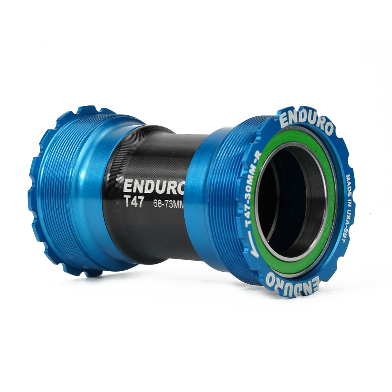 Enduro BKS-0202 - T47-Internal, Threaded, stainless steel, Angular Contact Bearing Bottom Bracket for T47 Framesets and 30mm Cranksets (under 90mm spindle length)- Blue