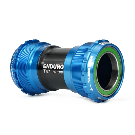 BKS-0212 - T47-External, Threaded, stainless steel, Angular Contact Bearing Bottom Bracket for T47 Framesets and 30mm Cranksets - Blue