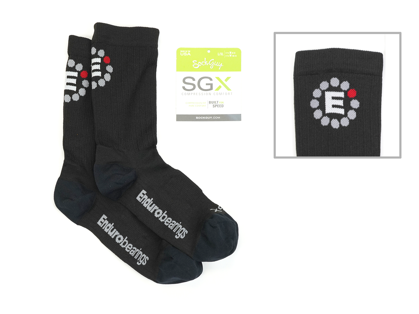 Enduro Bearings Cycling Socks | Sock Guy | SGX compression comfort medium