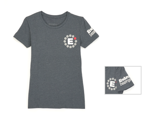 TS-0001-W-XS - Enduro Bearings T-Shirt | Next Level Apparel | short sleeve | womens | size XS | dark gray heather